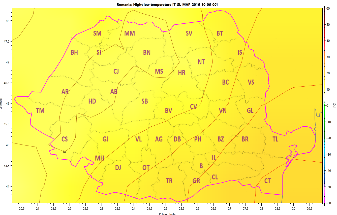 Romania: Minime Nocturne pe data de 2024-04-21 (Sun)